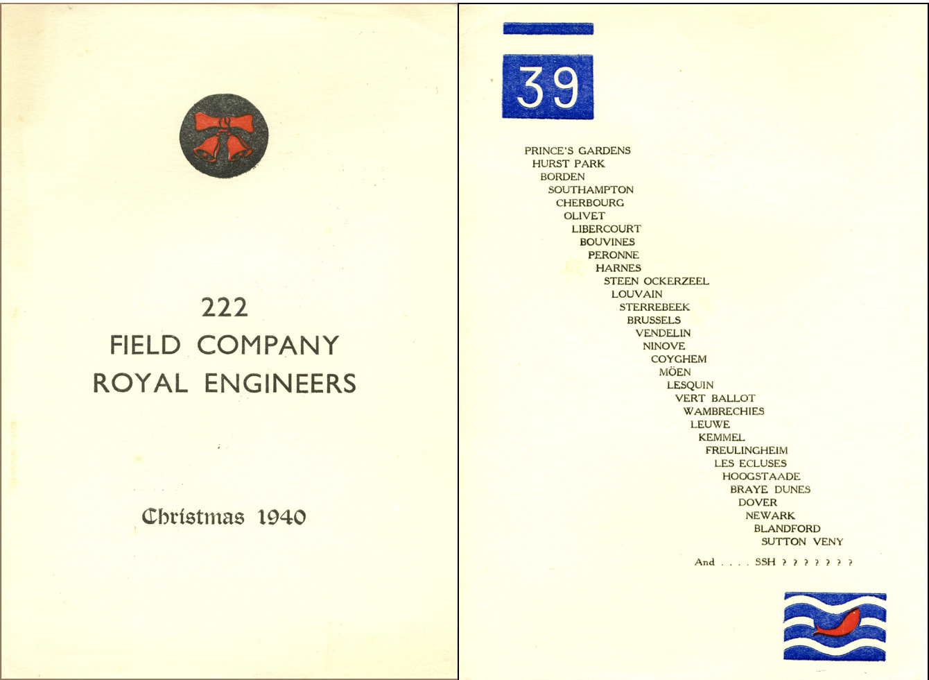 1940 xmas card from 222 Fd. Coy.
